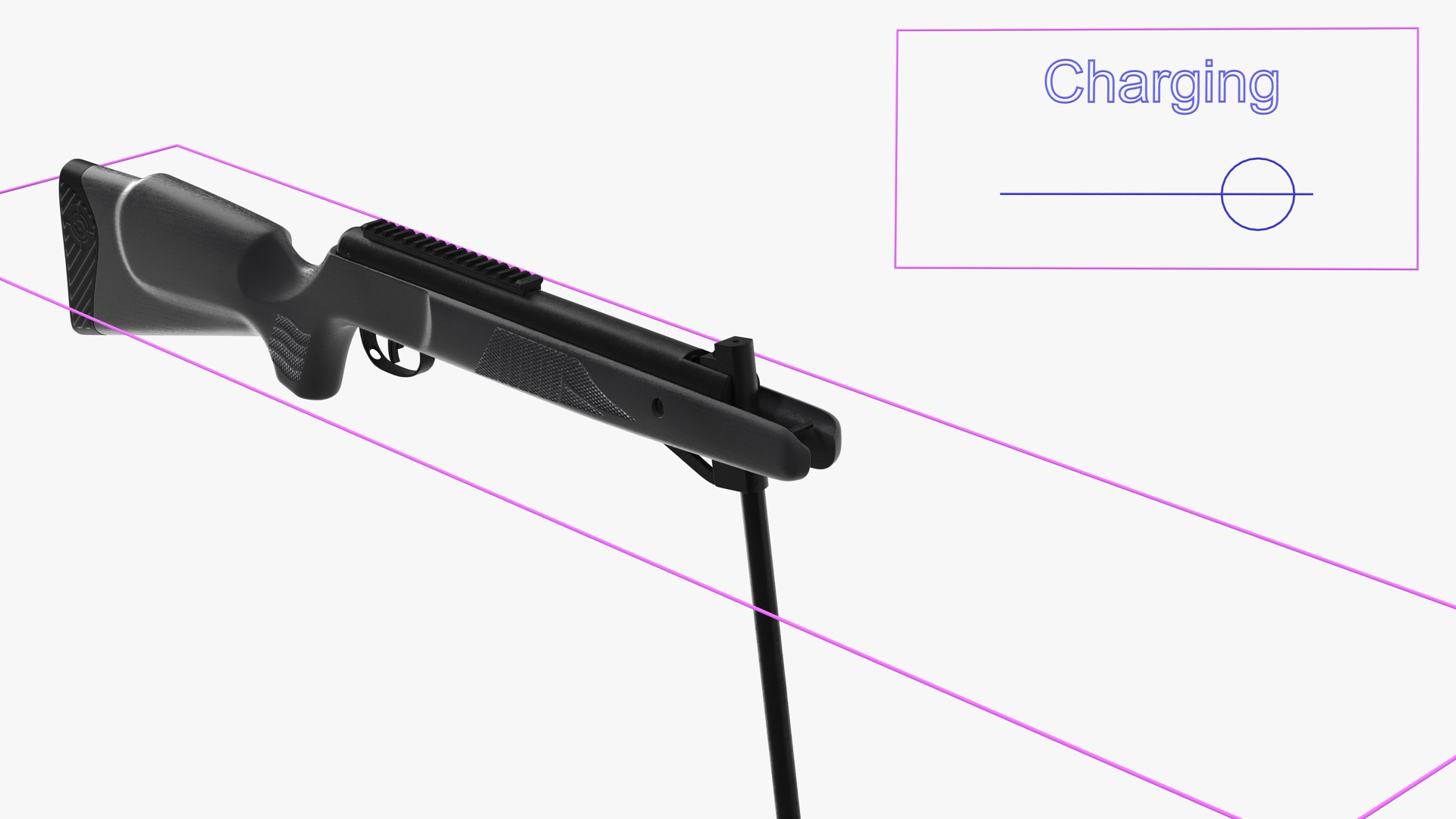 Break Barrel Air Rifle Rigged 3D model