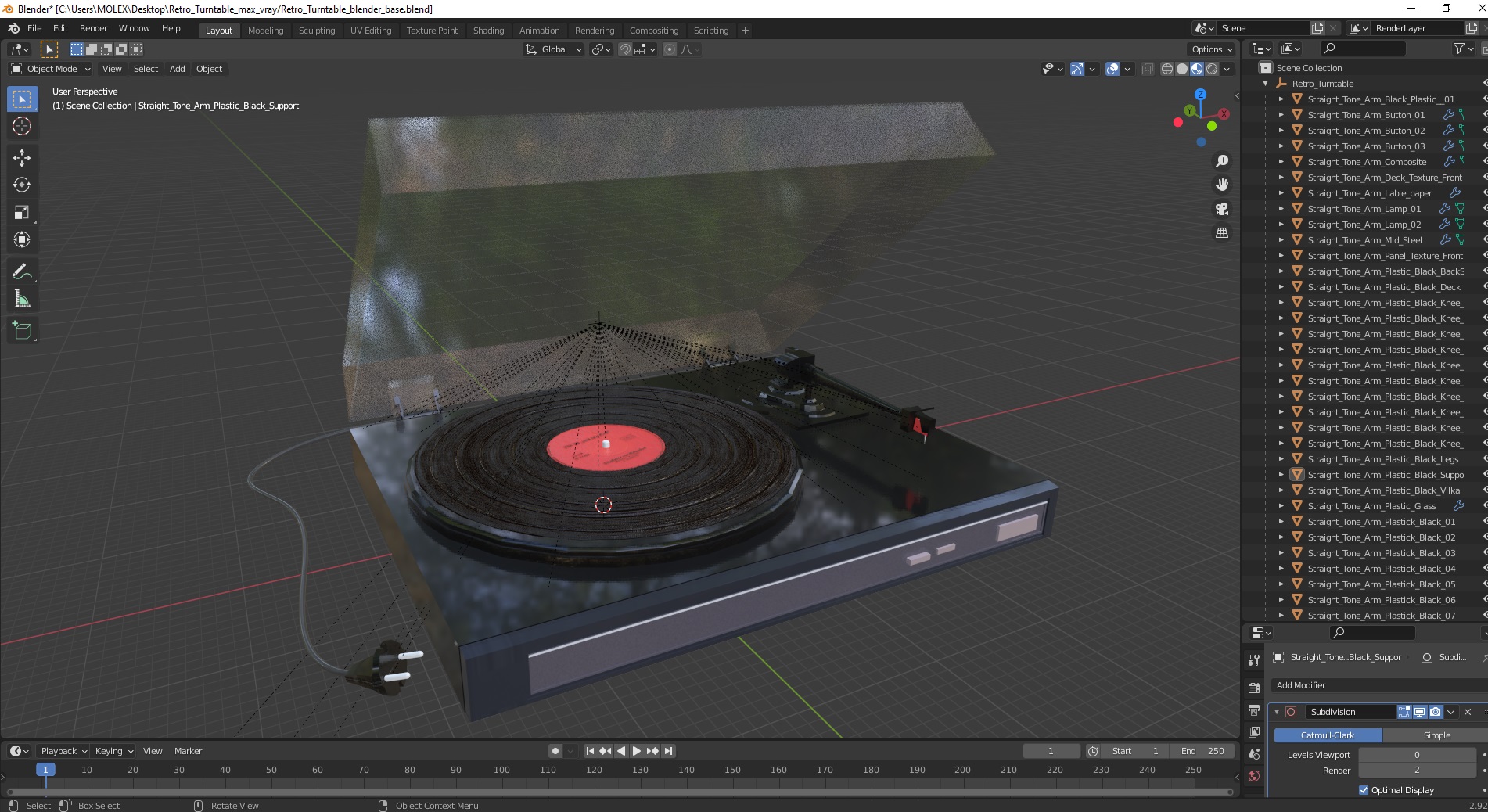 3D model Retro Turntable