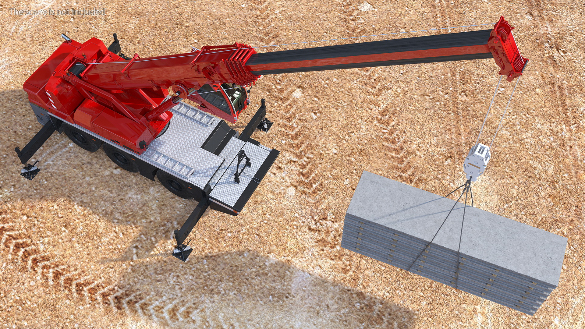 3D Mobile Crane With Concrete Slab