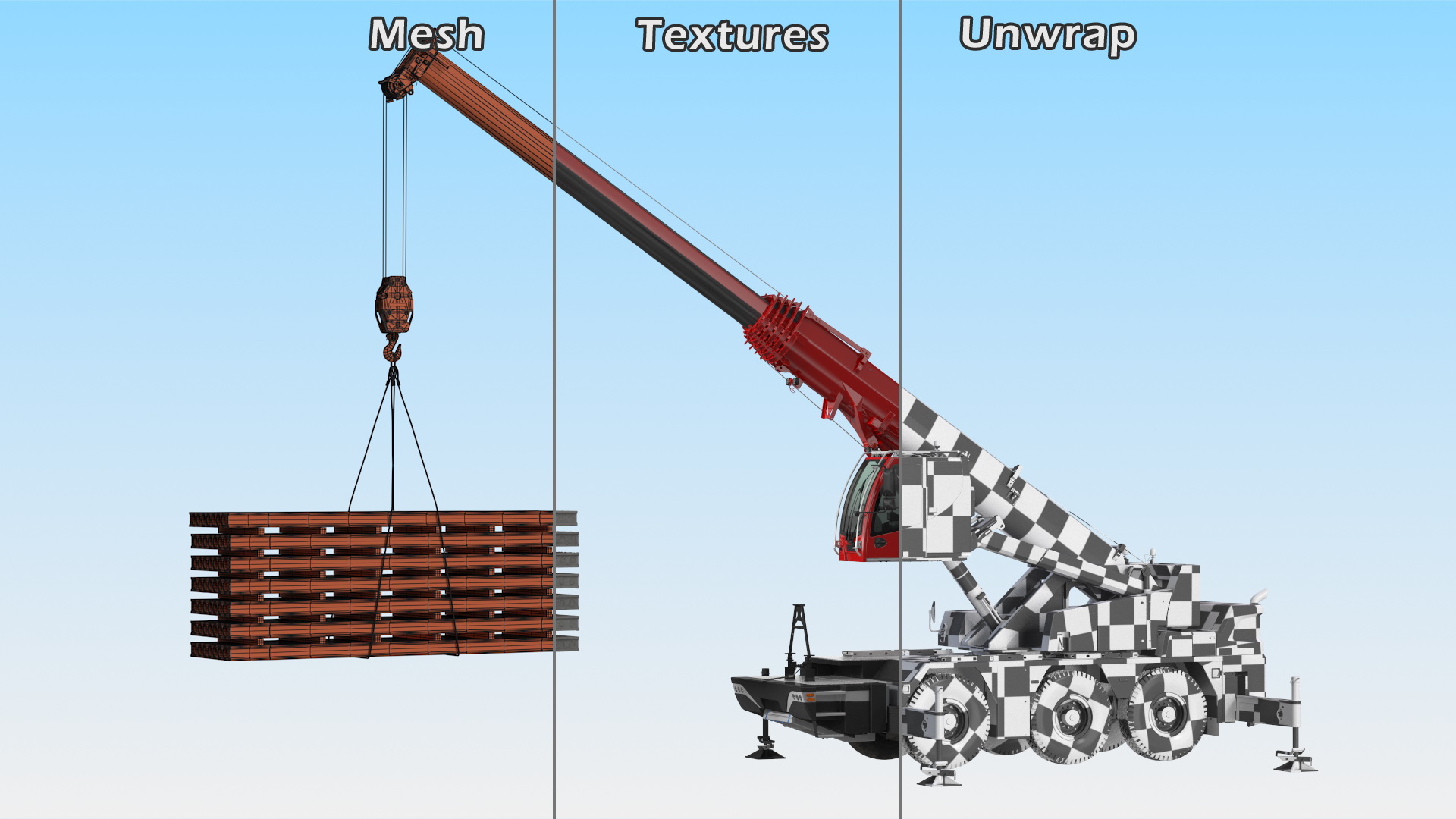 3D Mobile Crane With Concrete Slab