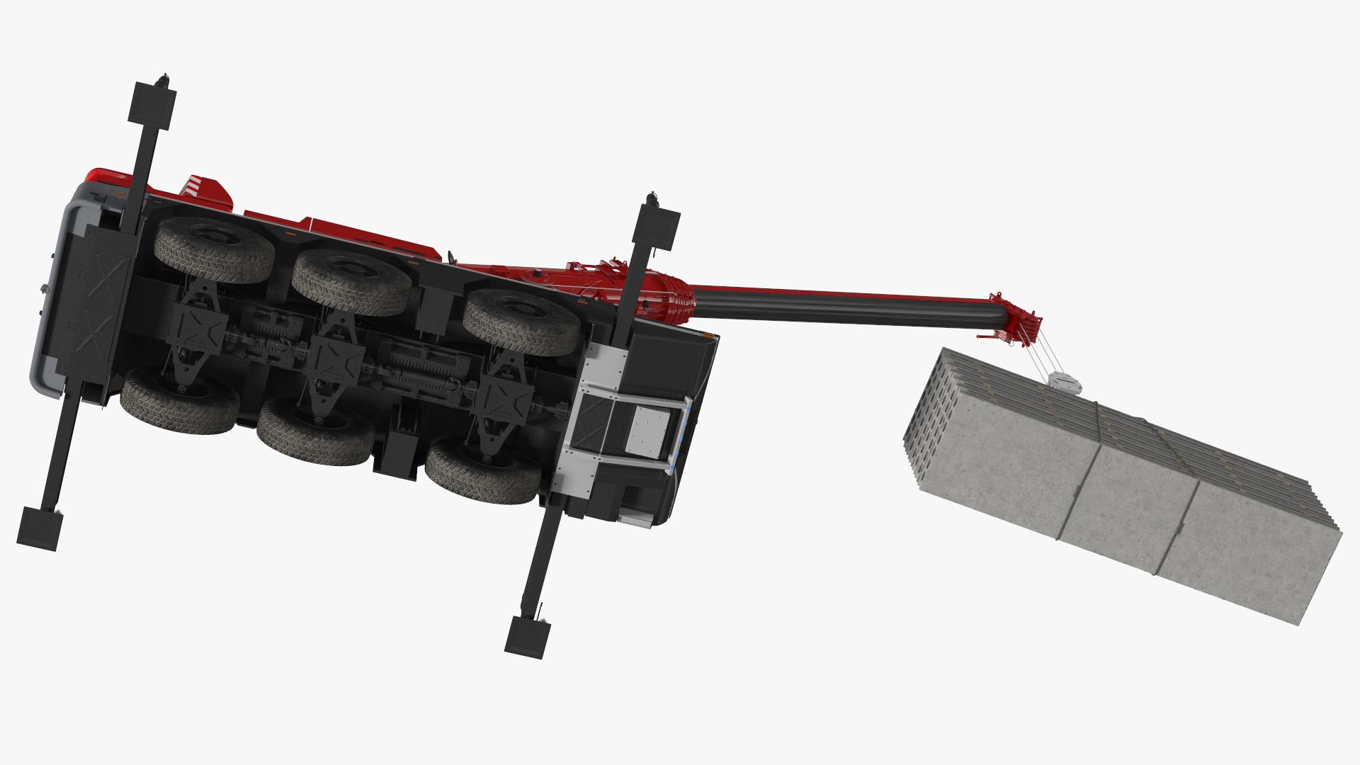 3D Mobile Crane With Concrete Slab