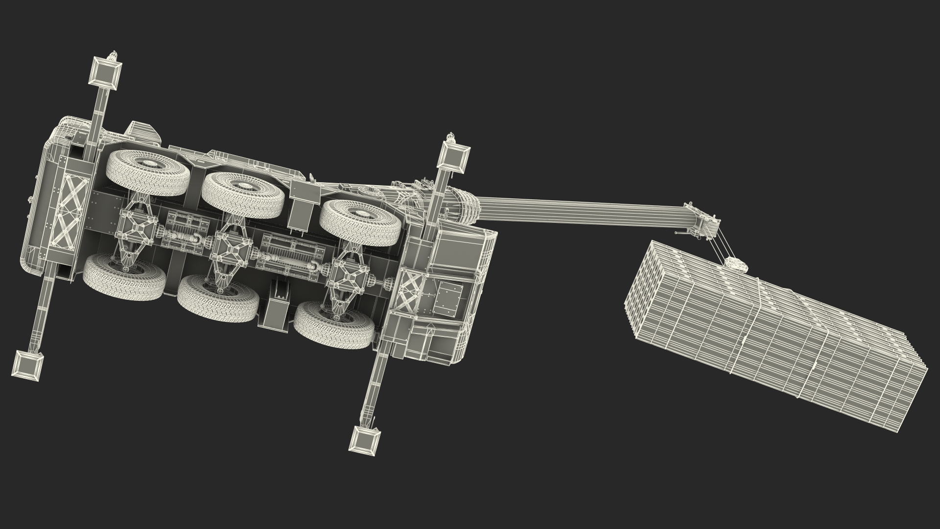 3D Mobile Crane With Concrete Slab