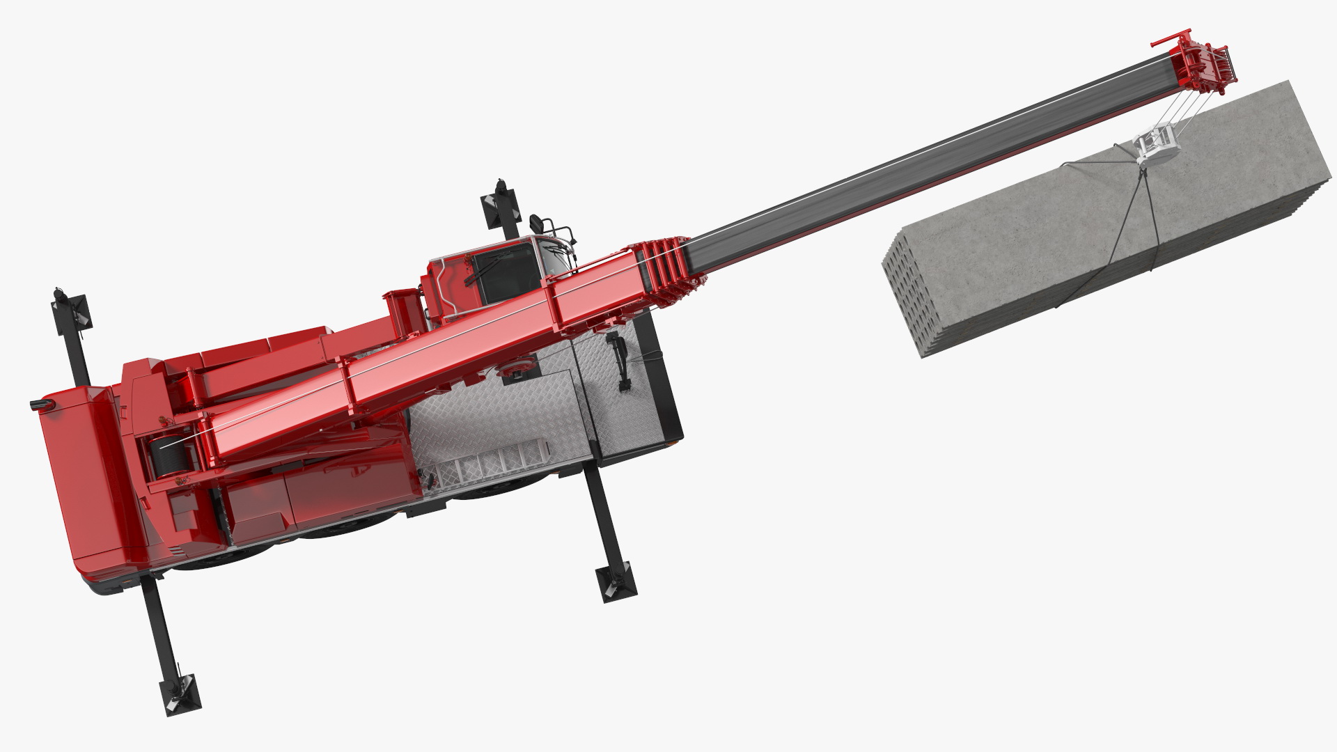 3D Mobile Crane With Concrete Slab