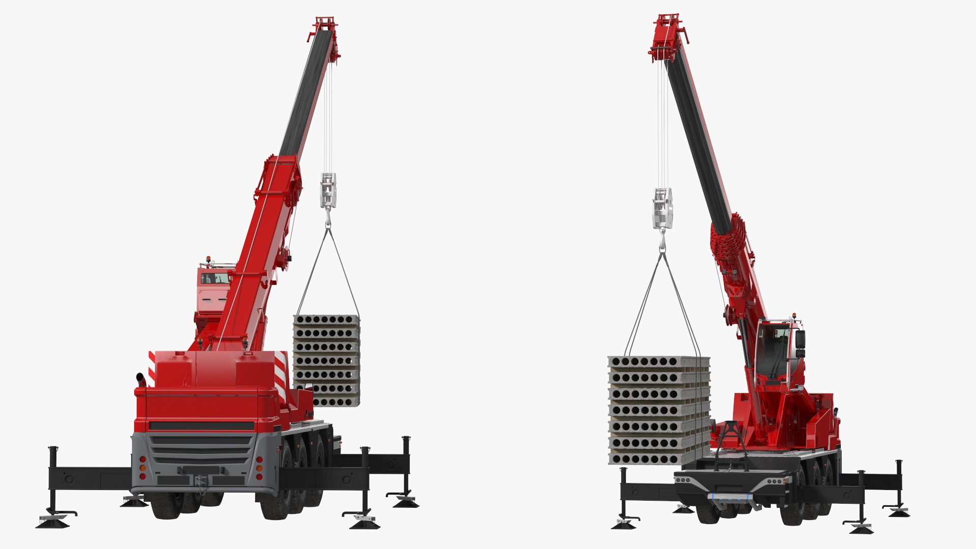 3D Mobile Crane With Concrete Slab