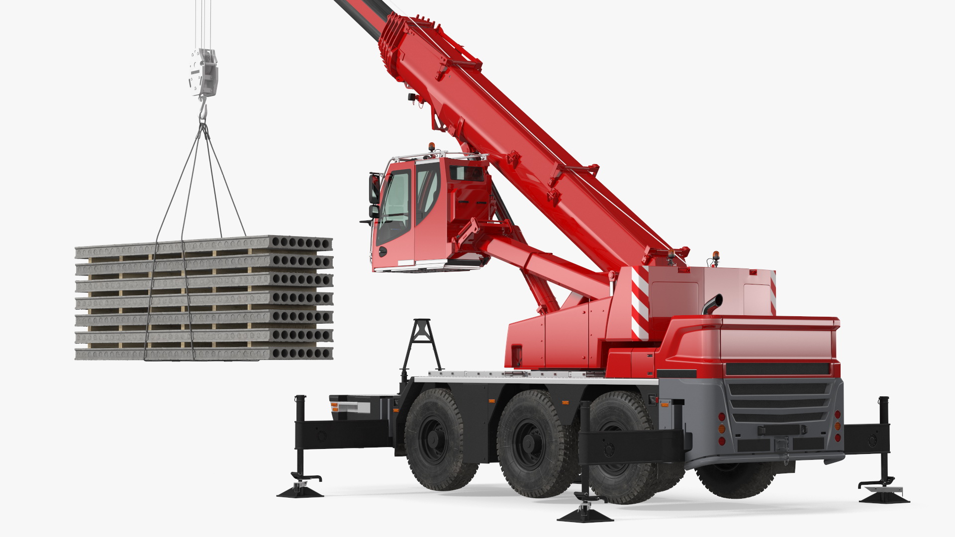 3D Mobile Crane With Concrete Slab