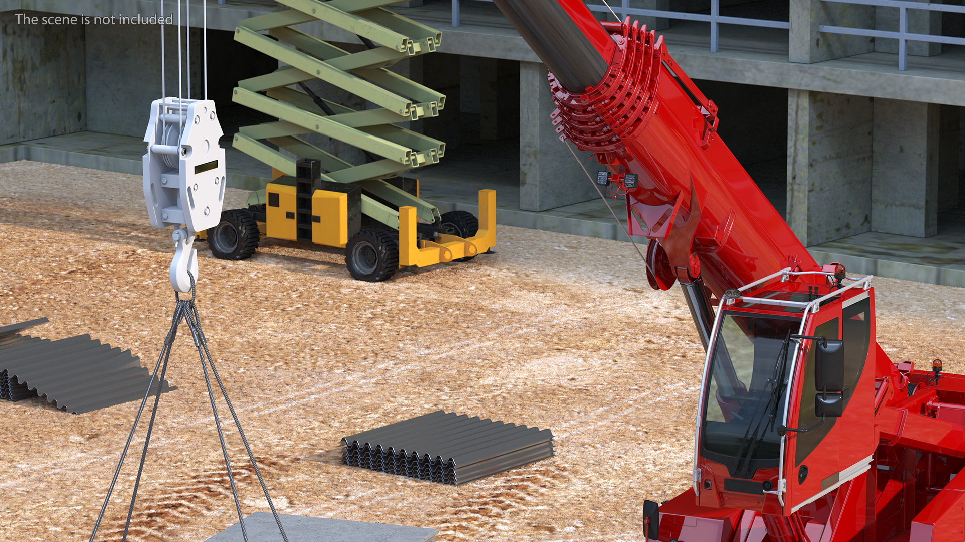 3D Mobile Crane With Concrete Slab