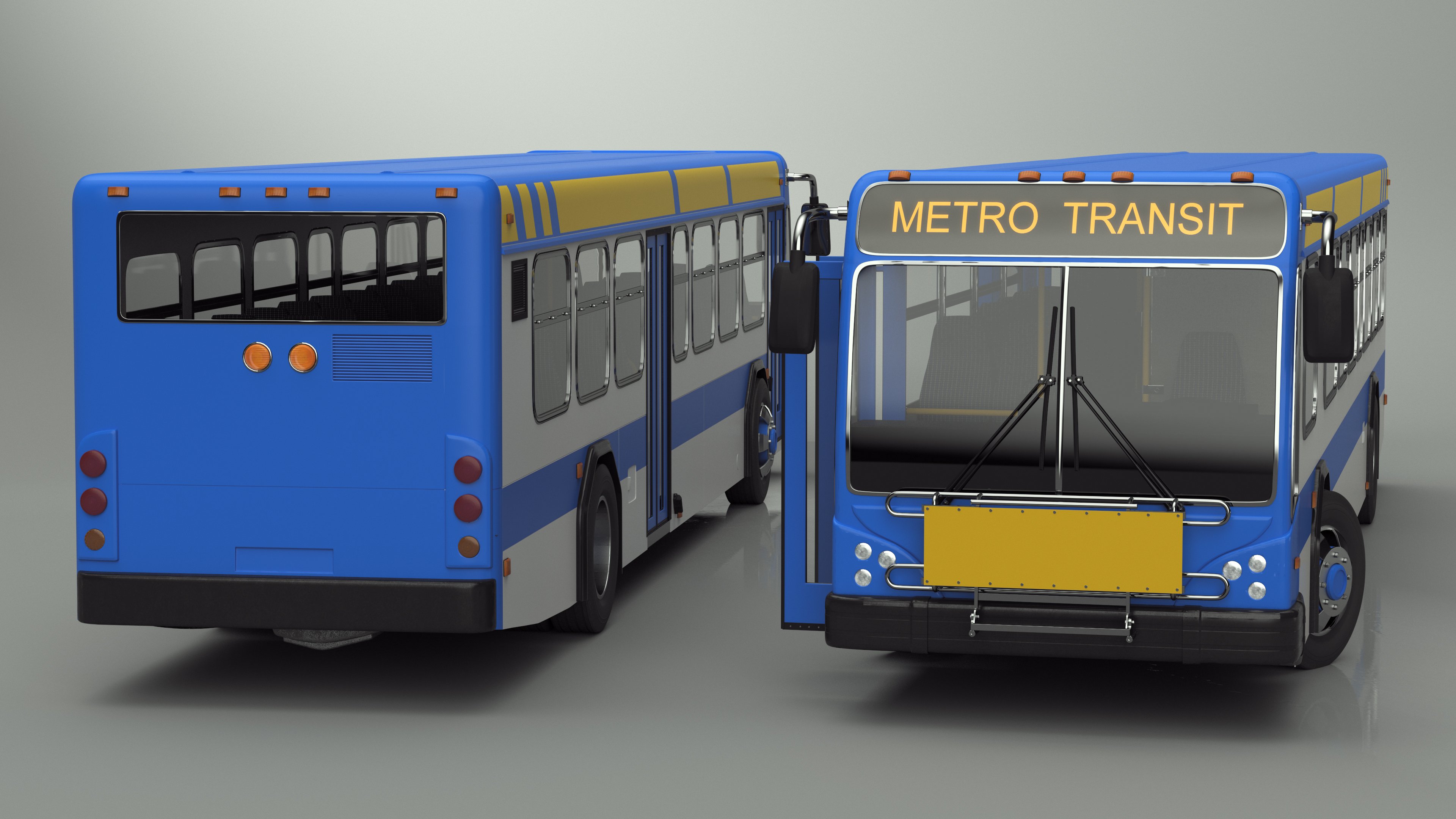 3D Metro Transit Bus Rigged for Maya model