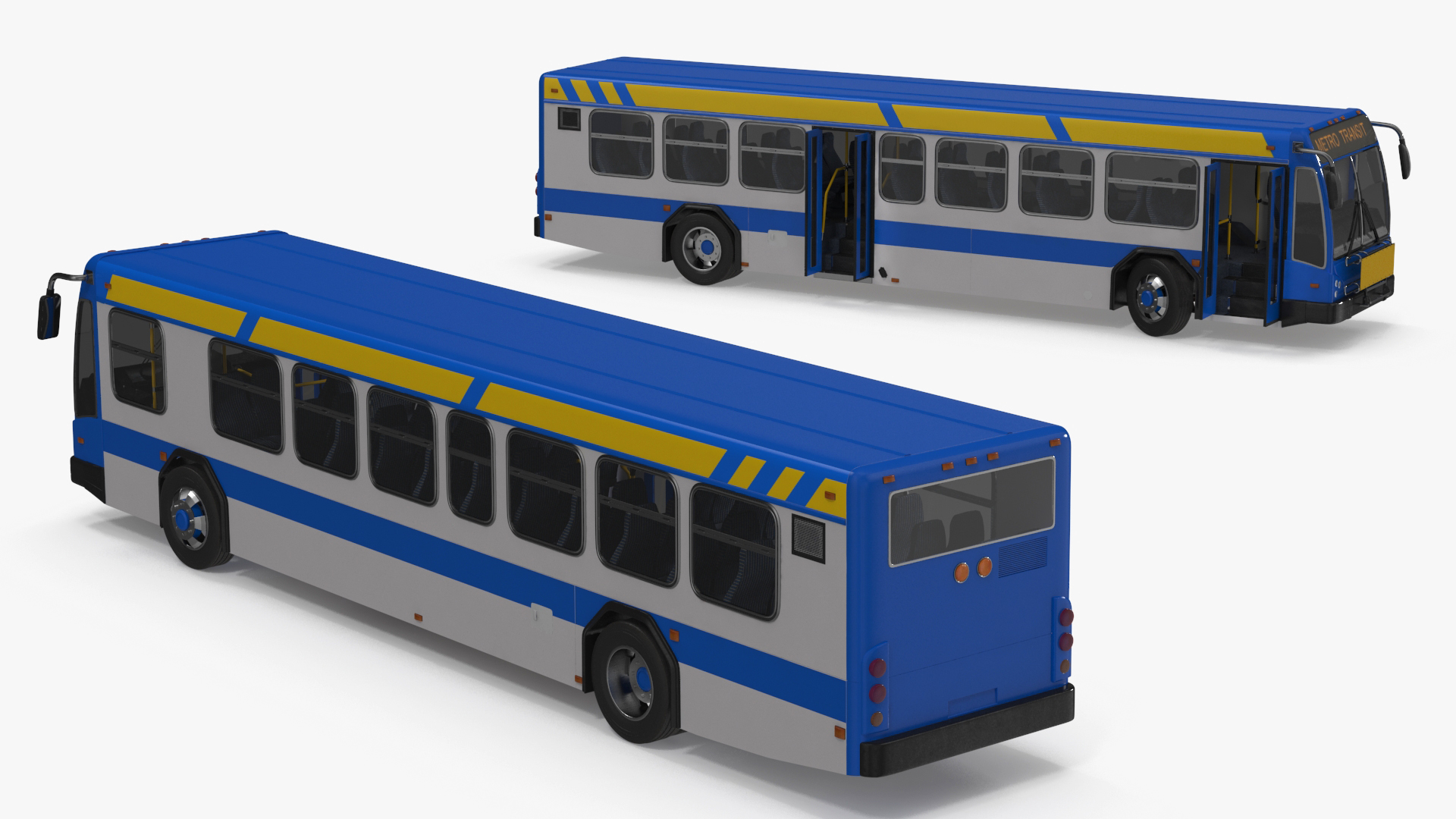 3D Metro Transit Bus Rigged for Maya model