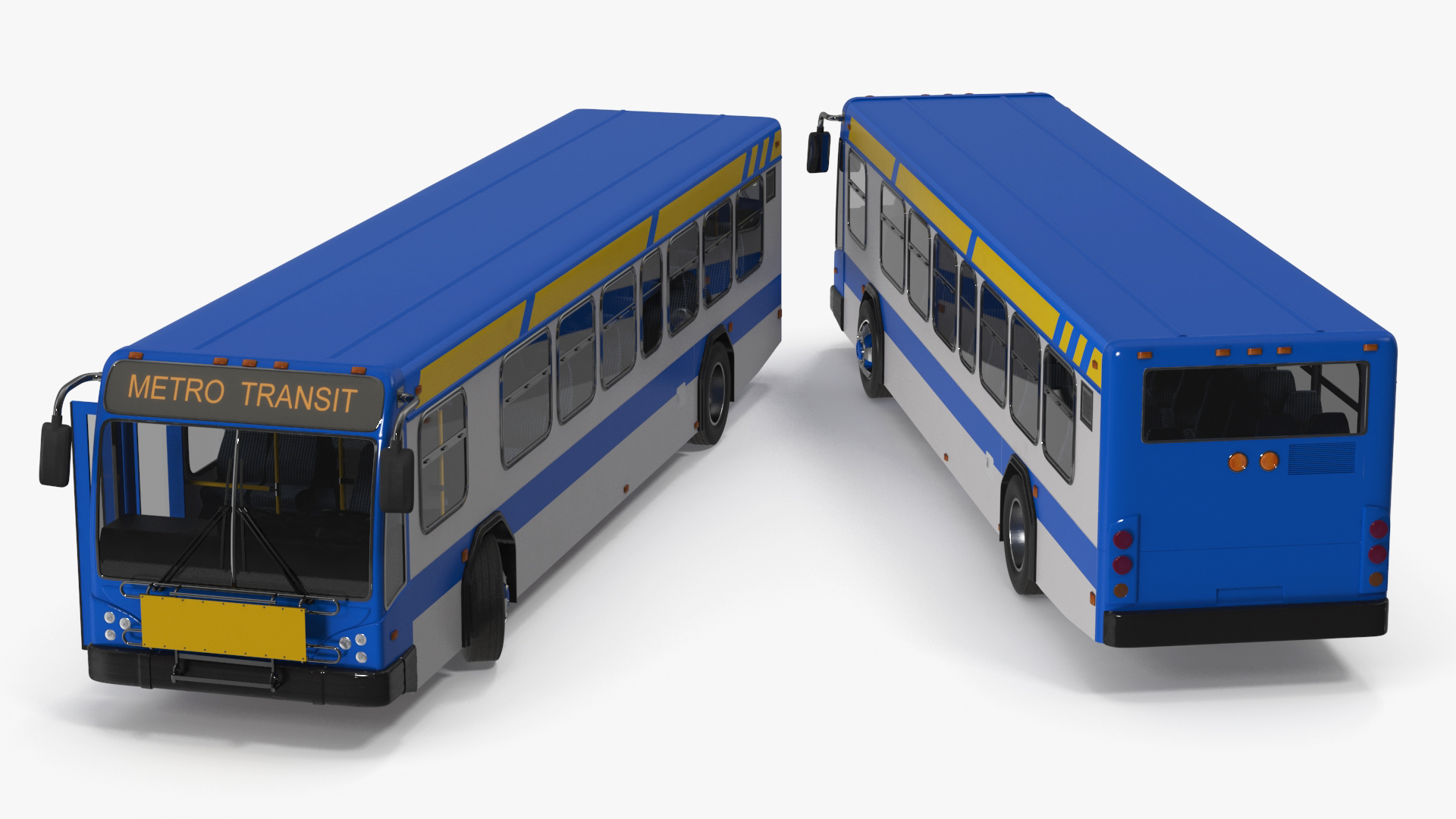 3D Metro Transit Bus Rigged for Maya model