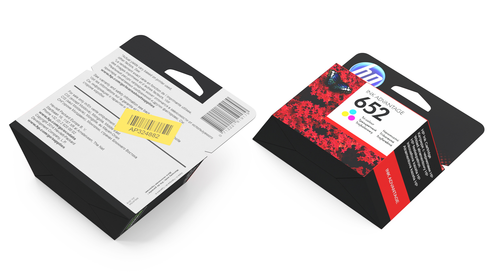 HP 652 Tricolor Cartridge Box 3D model
