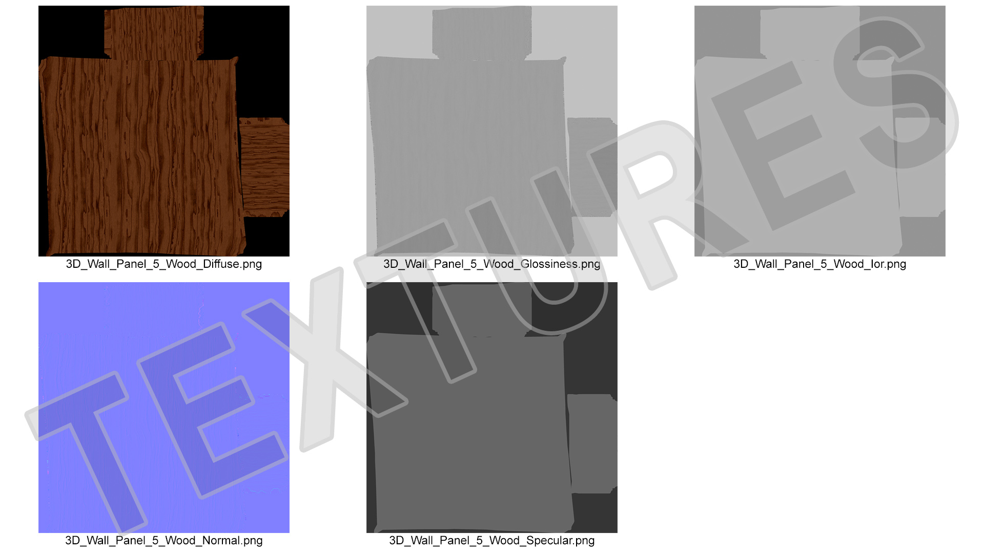 3D Wall Panel Drops Wood 3D model