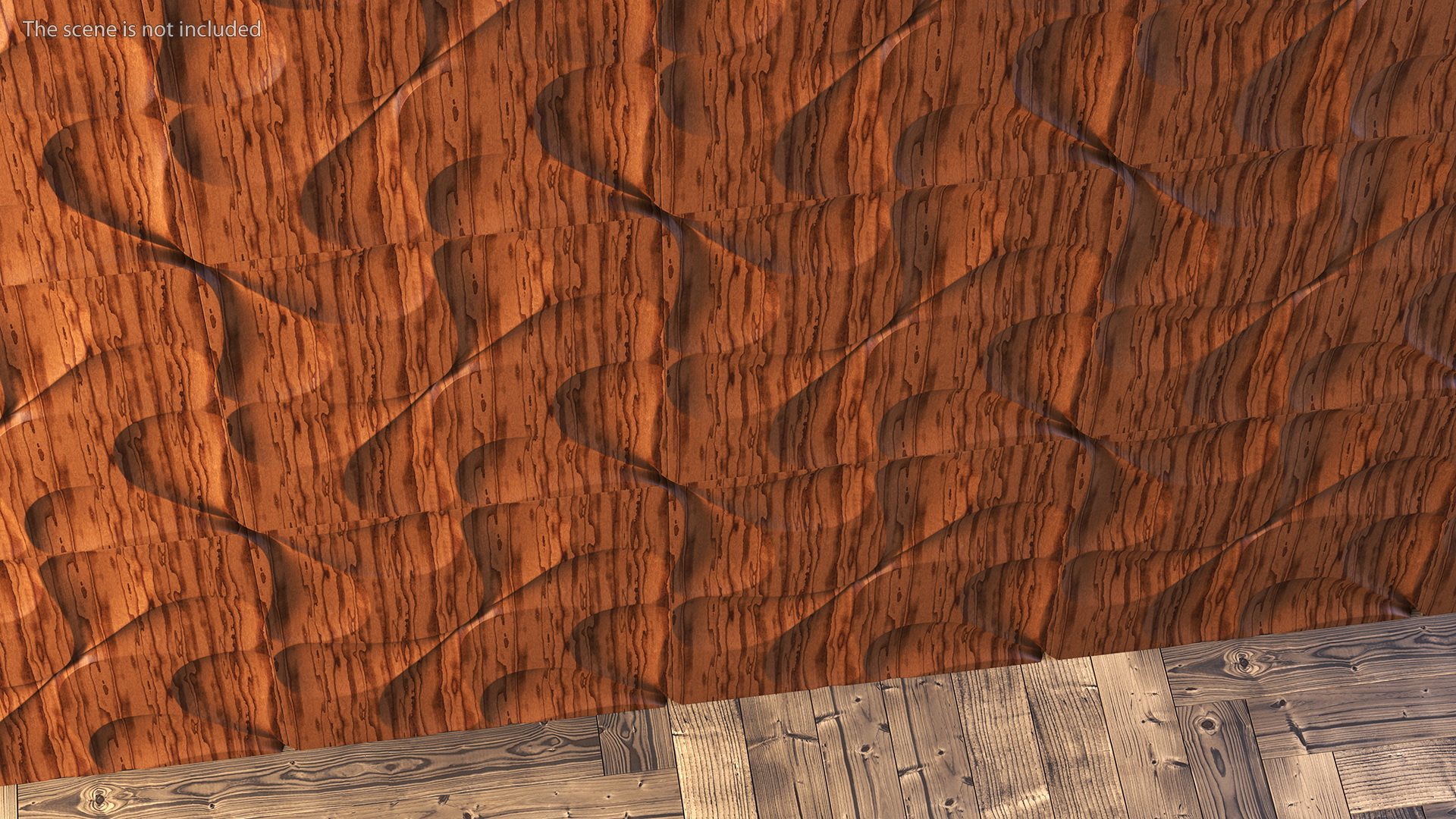 3D Wall Panel Drops Wood 3D model