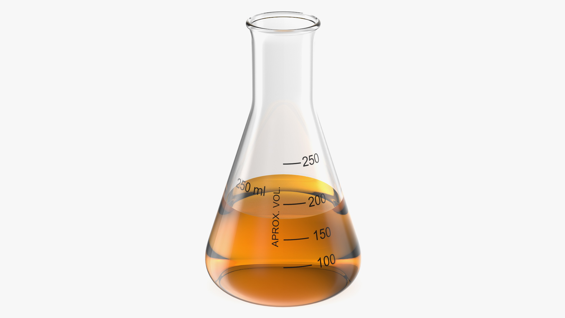 3D Gold Solution in 250 ml Narrow Mouth Erlenmeyer Flask model