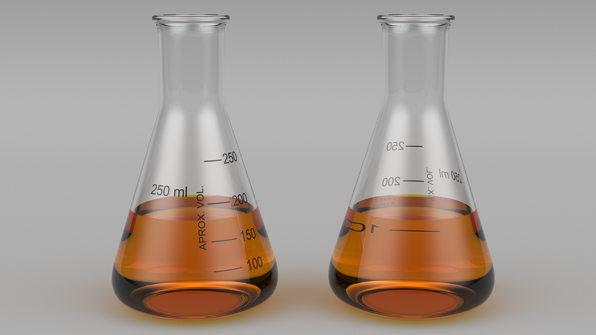 3D Gold Solution in 250 ml Narrow Mouth Erlenmeyer Flask model