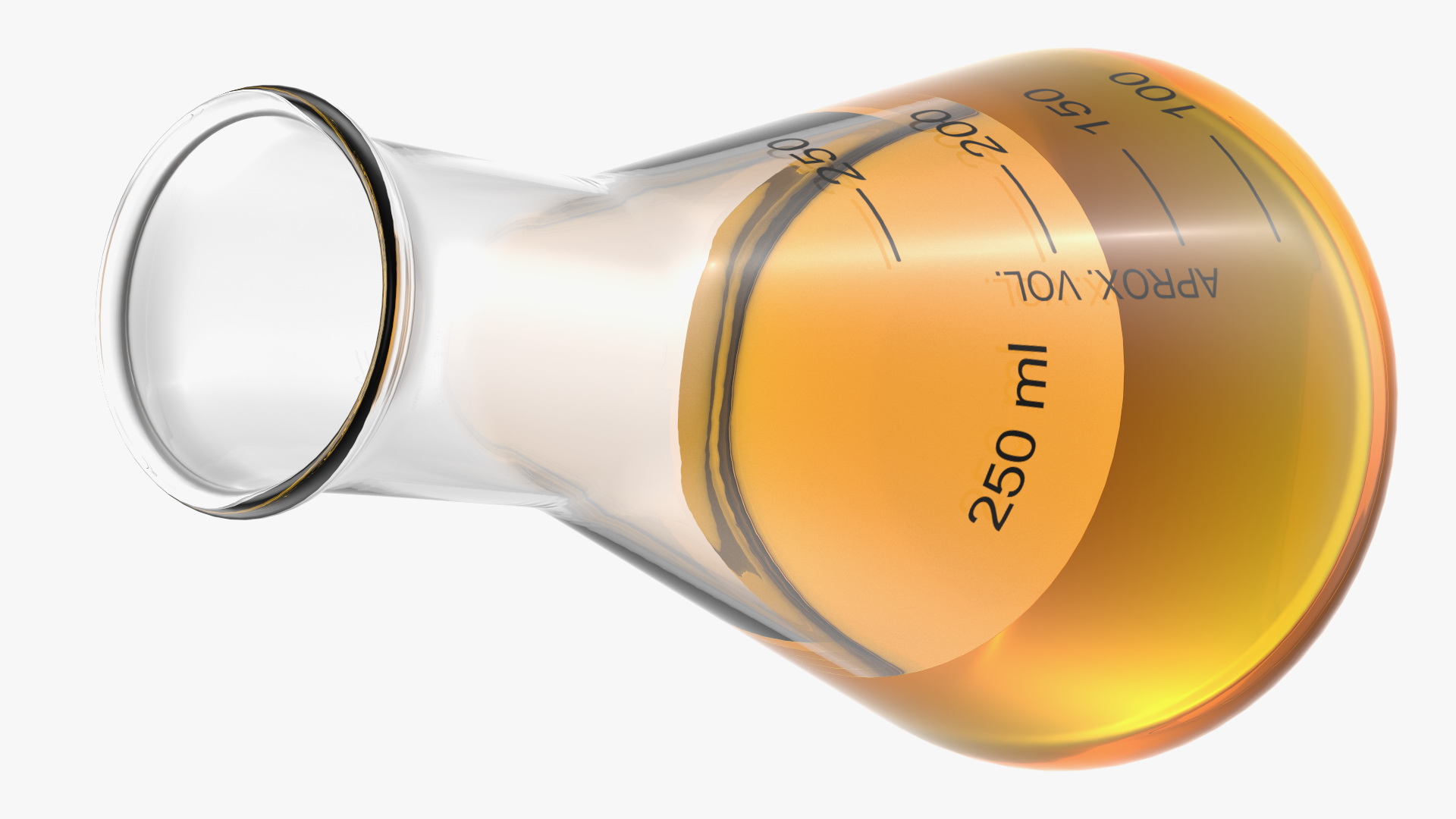 3D Gold Solution in 250 ml Narrow Mouth Erlenmeyer Flask model