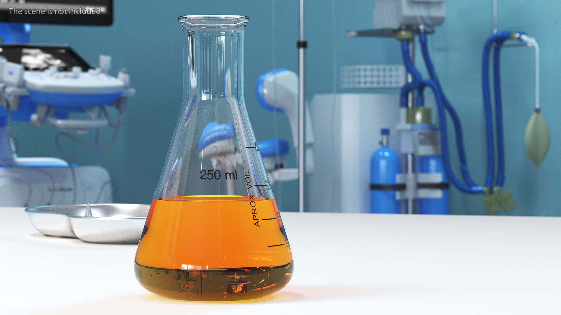 3D Gold Solution in 250 ml Narrow Mouth Erlenmeyer Flask model