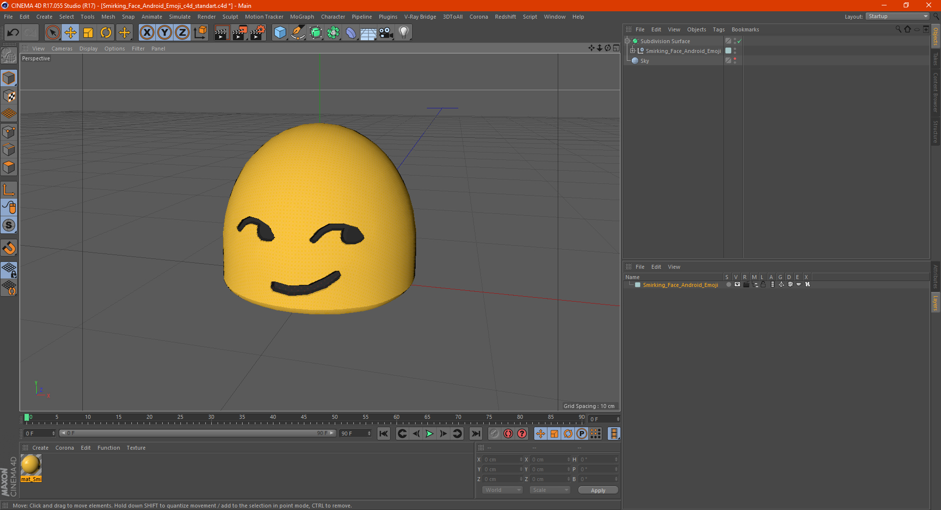 Smirking Face Android Emoji 3D