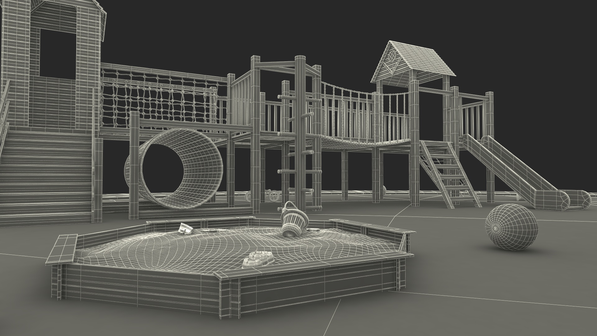3D model Childrens Playground with Toys