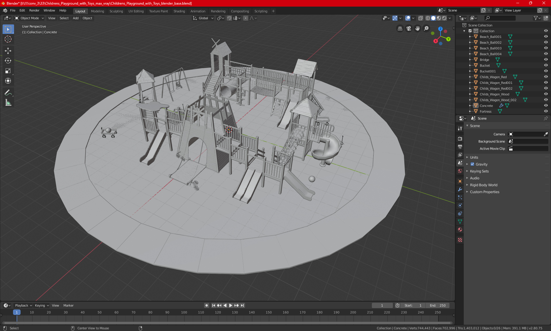 3D model Childrens Playground with Toys