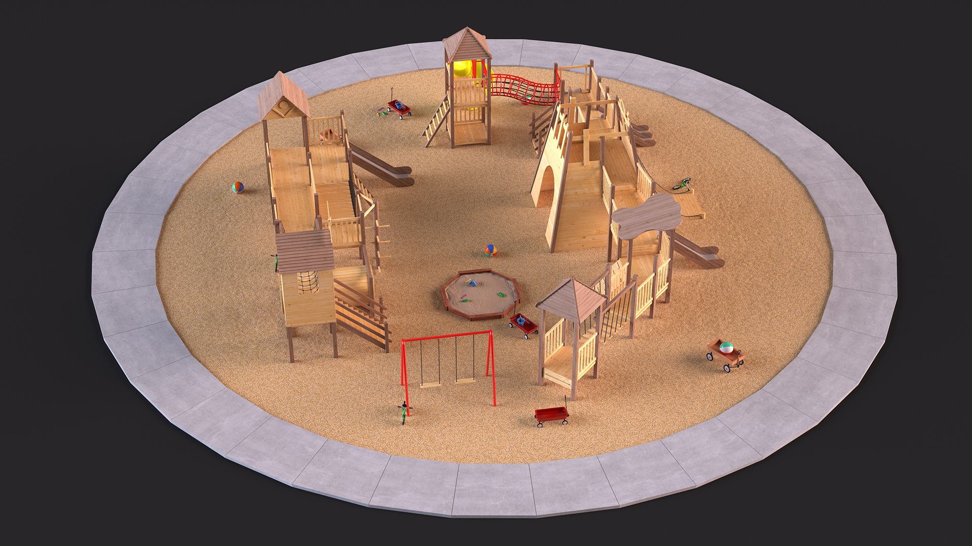 3D model Childrens Playground with Toys