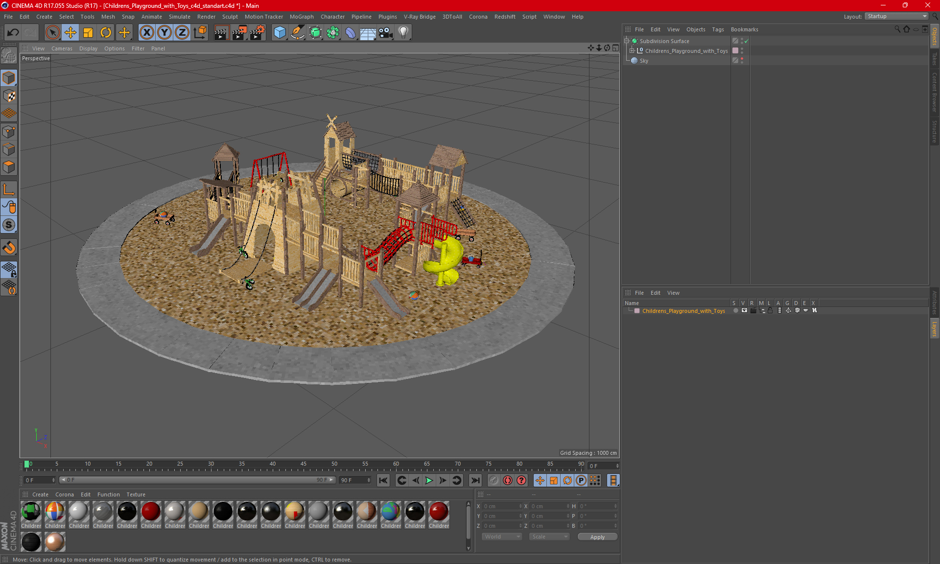 3D model Childrens Playground with Toys