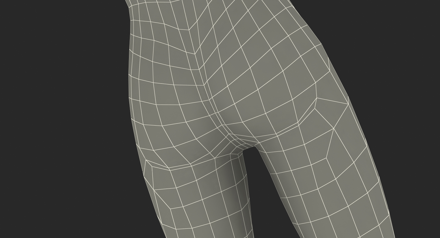 3D Female Dark Grey Mannequin T-Pose model