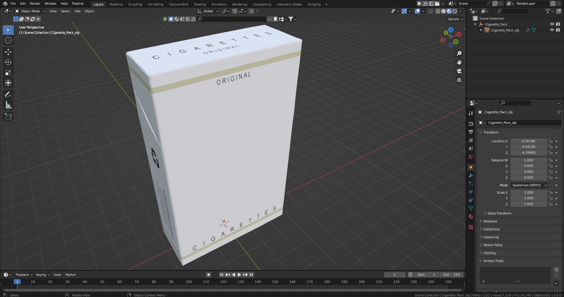 Cigarette Pack 3D model