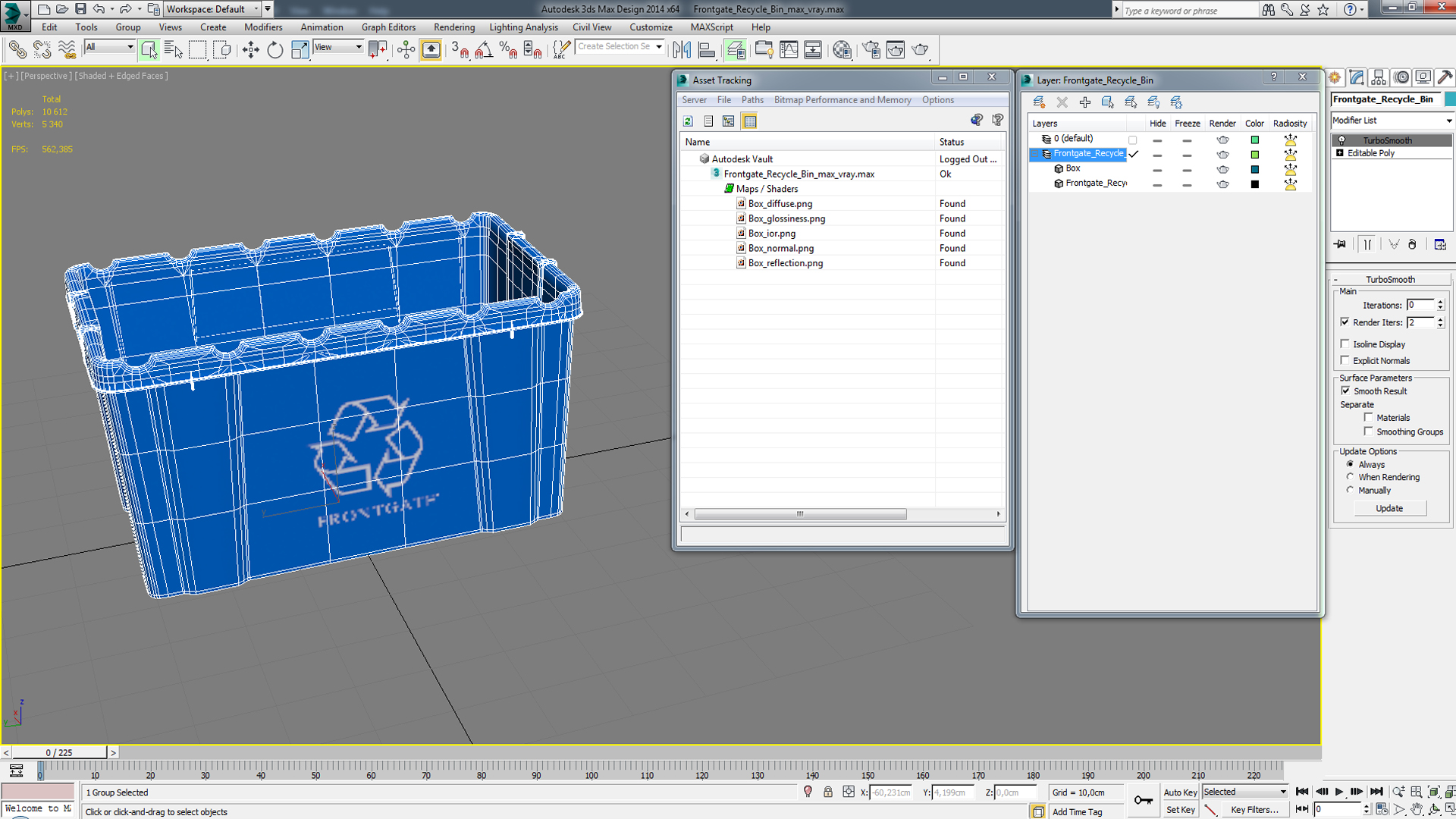 3D Frontgate Recycle Bin