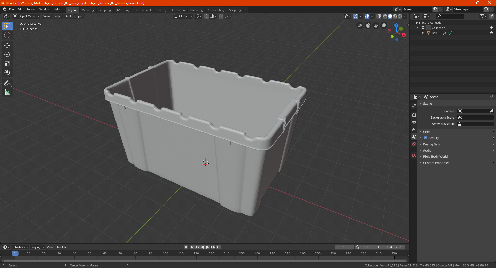 3D Frontgate Recycle Bin
