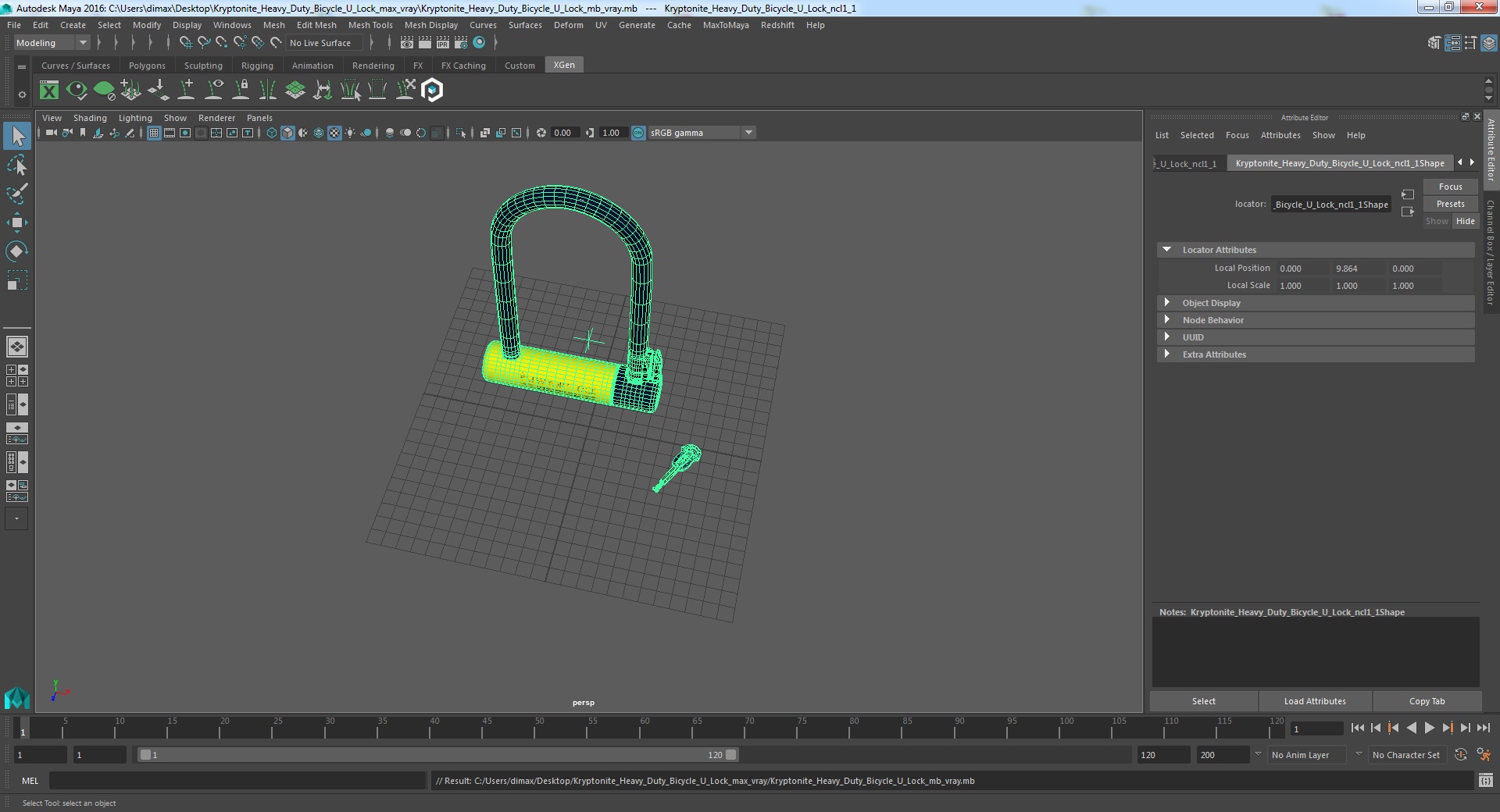 3D Kryptonite Heavy Duty Bicycle U Lock