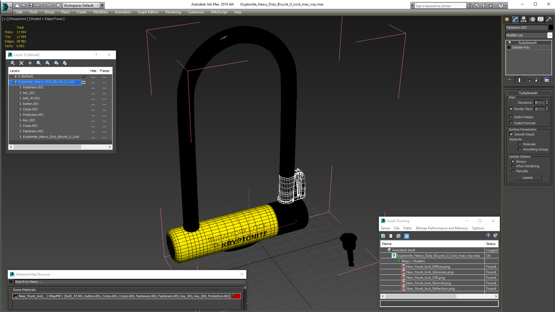 3D Kryptonite Heavy Duty Bicycle U Lock