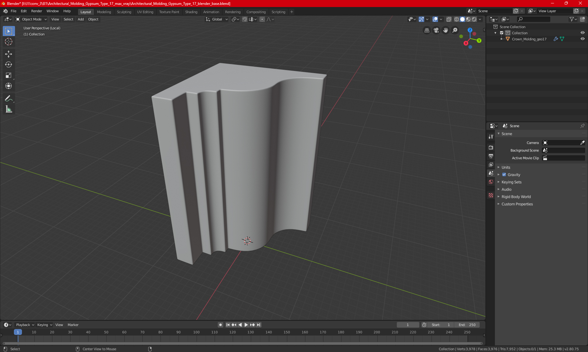 3D Architectural Molding Gypsum Type 17
