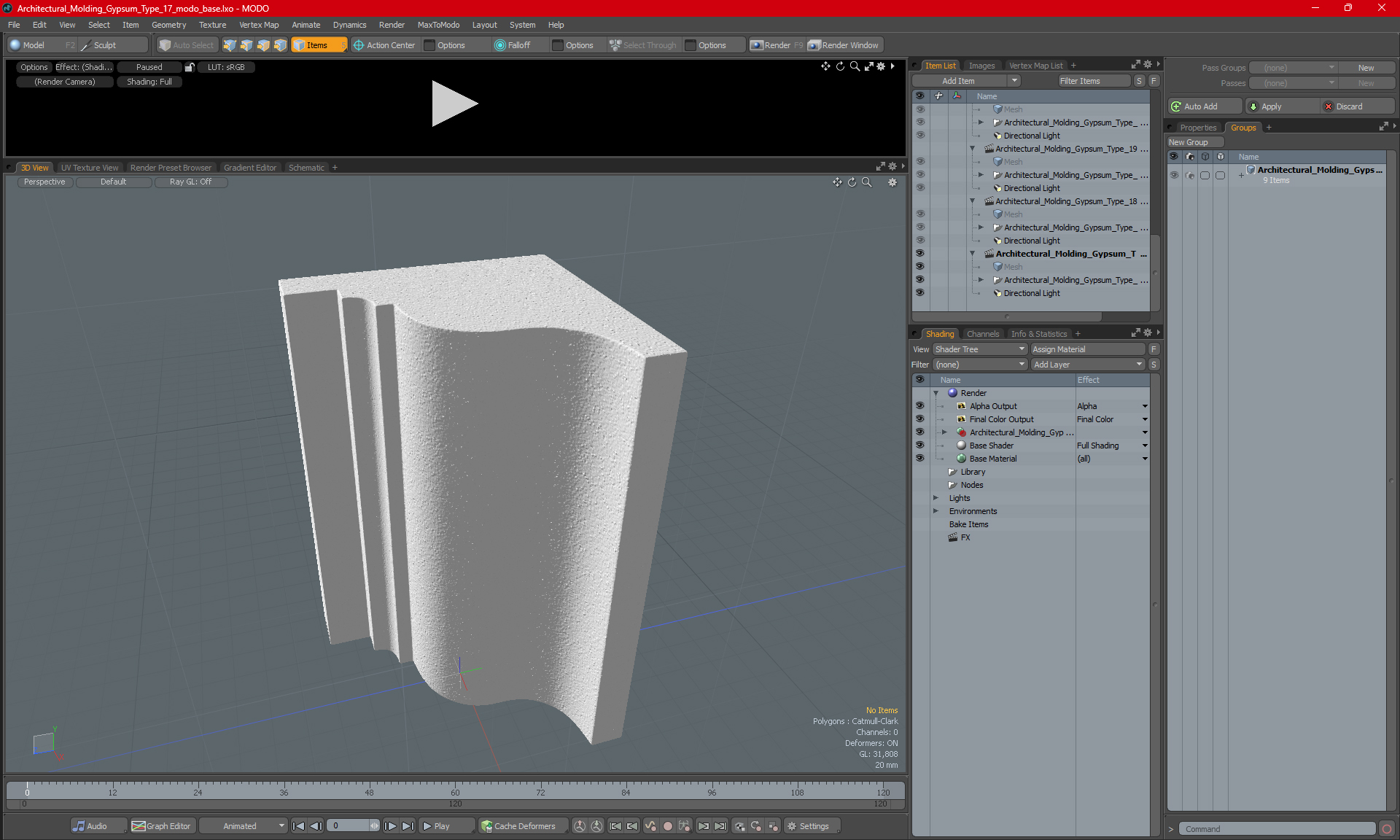 3D Architectural Molding Gypsum Type 17