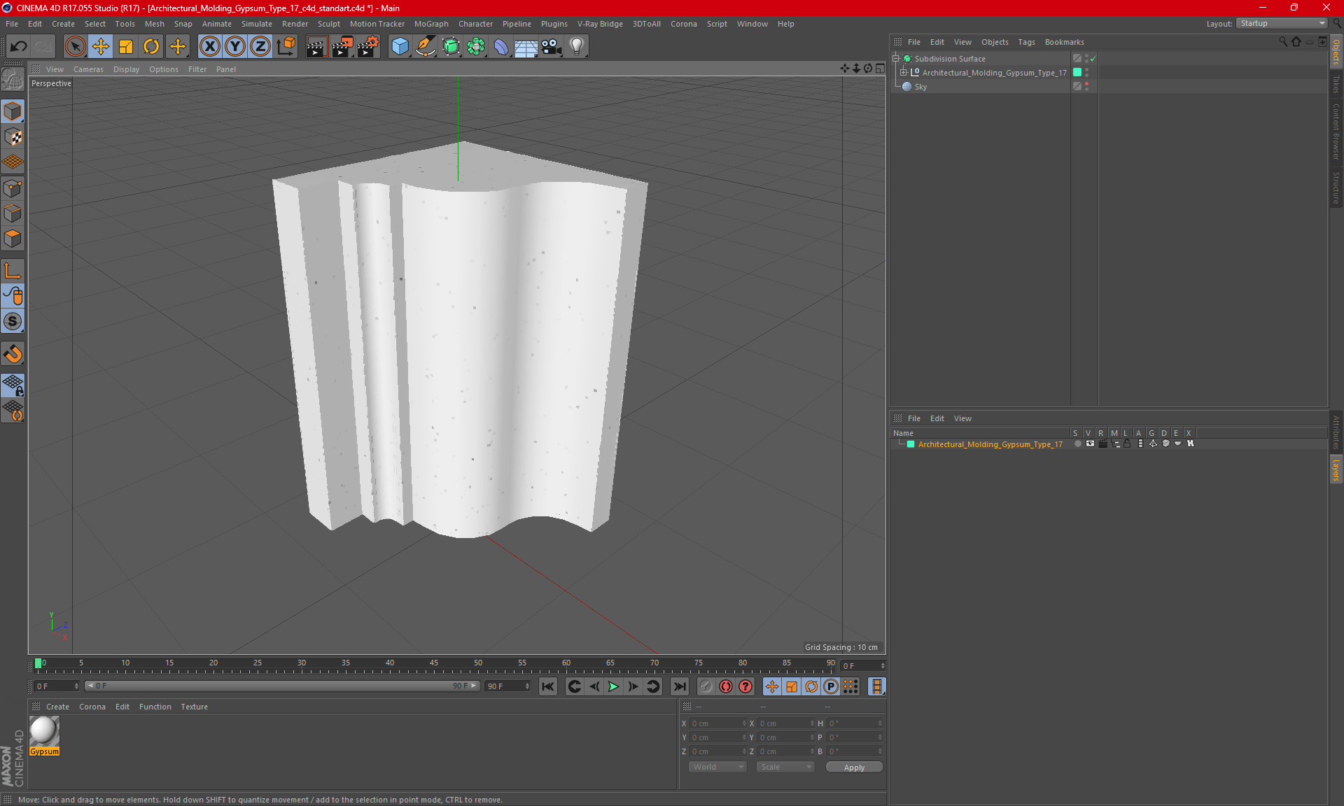 3D Architectural Molding Gypsum Type 17