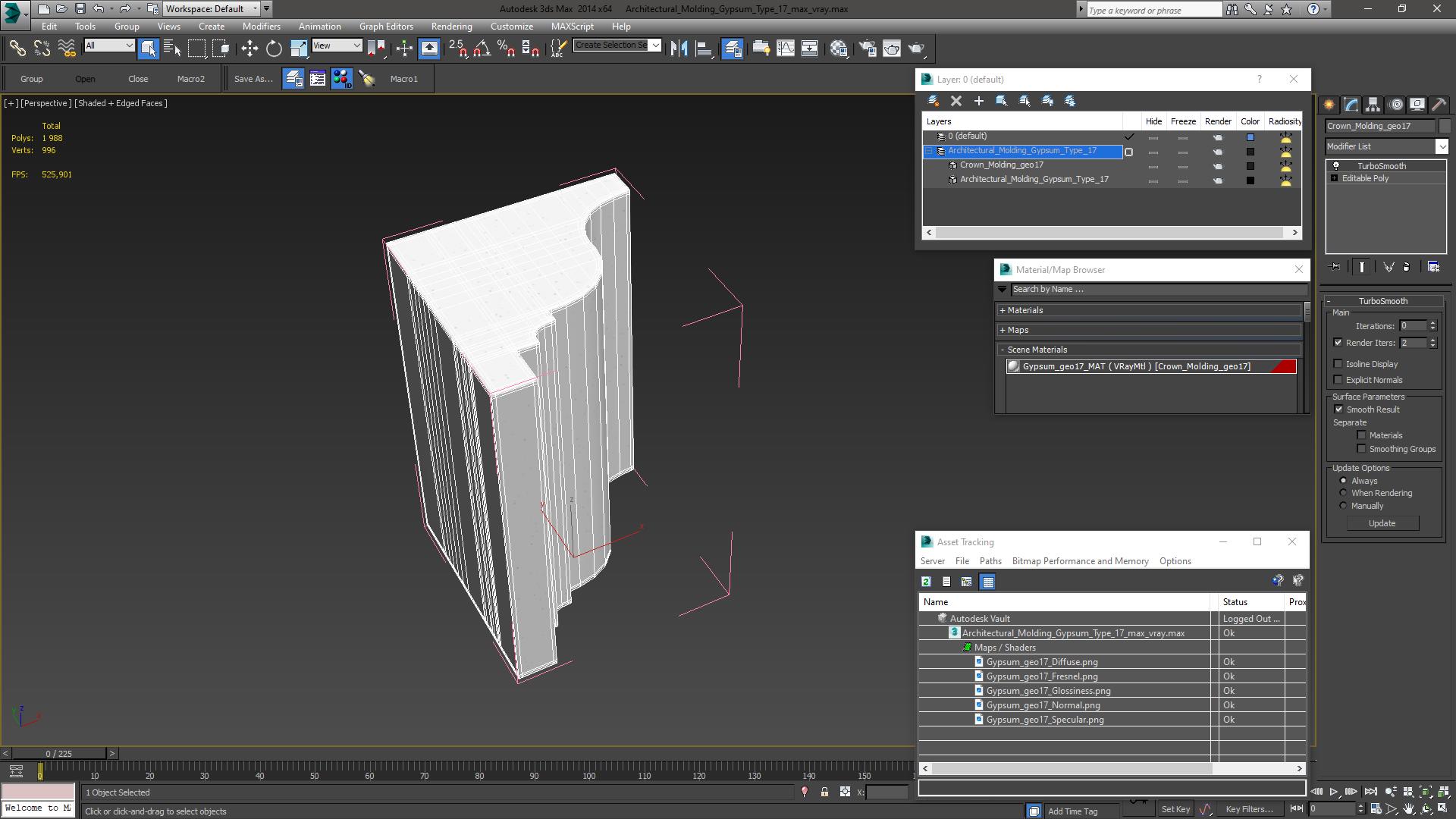 3D Architectural Molding Gypsum Type 17