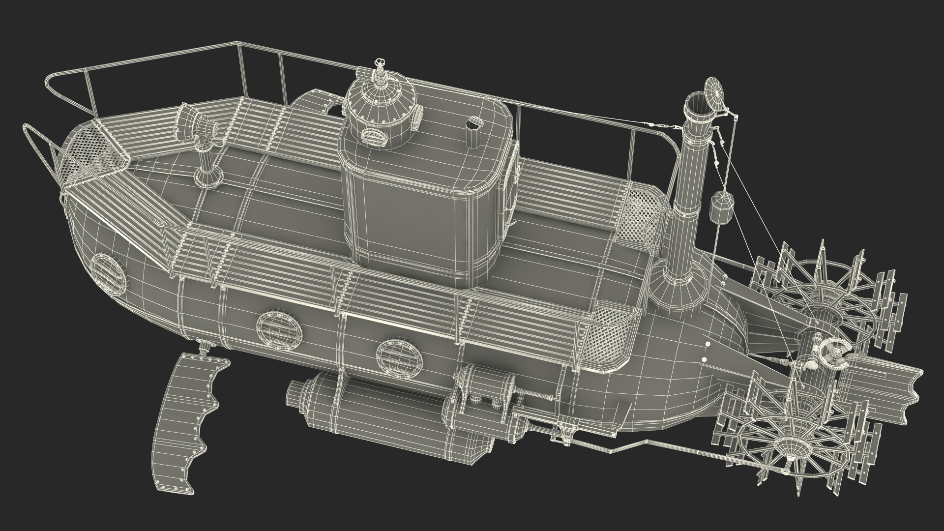 Old Rusty Submarine 3D model