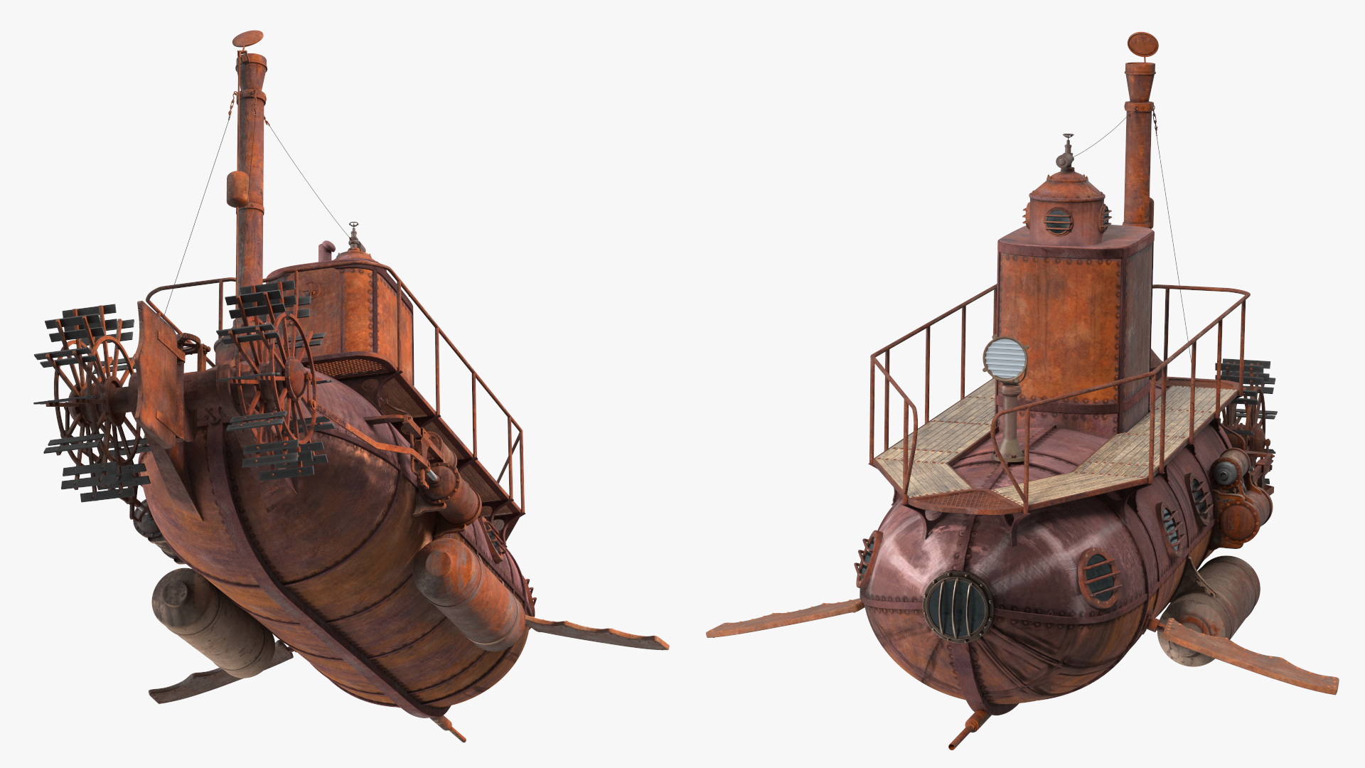 Old Rusty Submarine 3D model