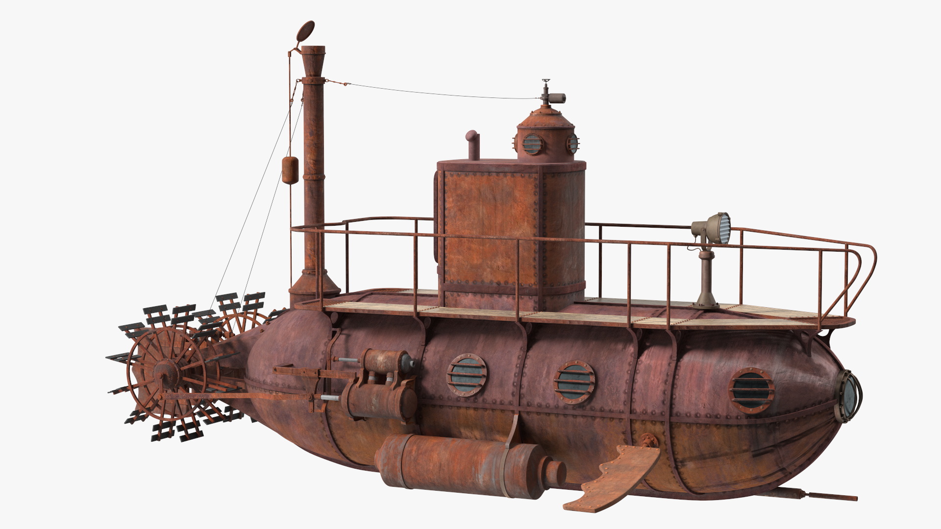 Old Rusty Submarine 3D model