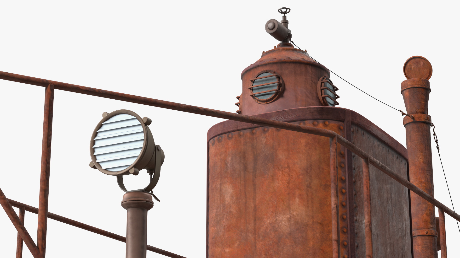 Old Rusty Submarine 3D model