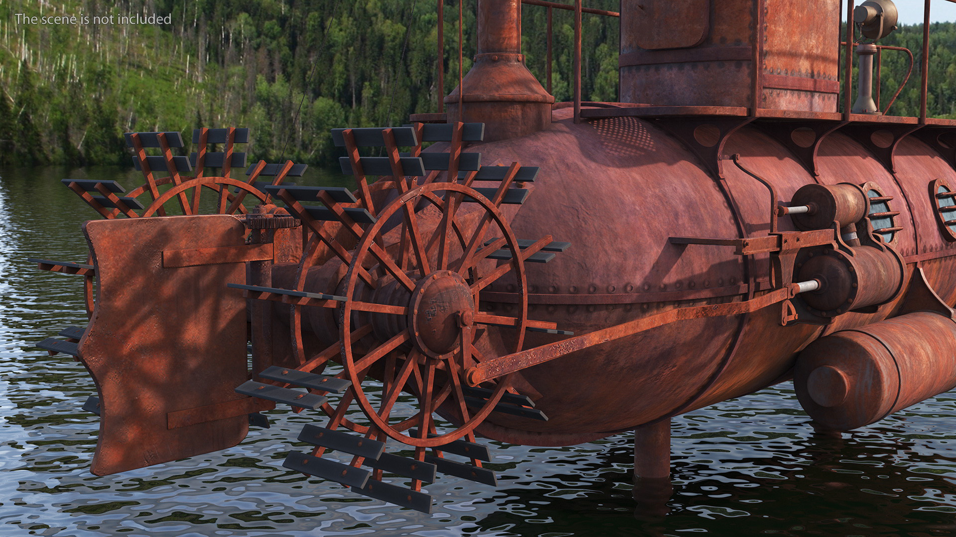 Old Rusty Submarine 3D model