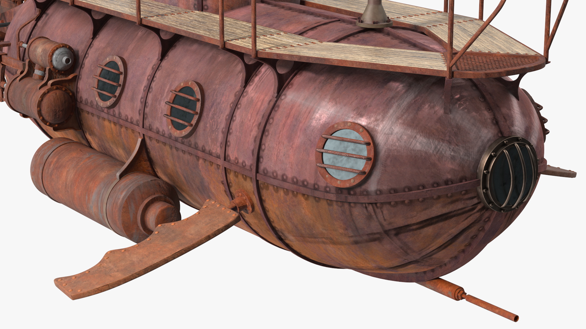 Old Rusty Submarine 3D model