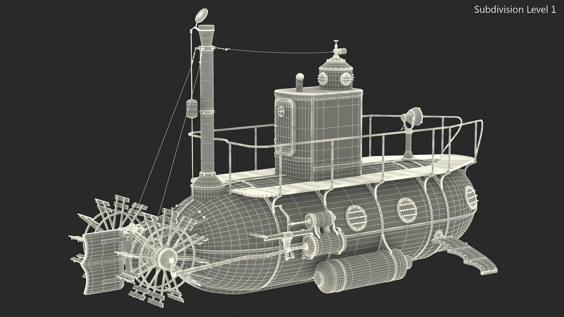 Old Rusty Submarine 3D model