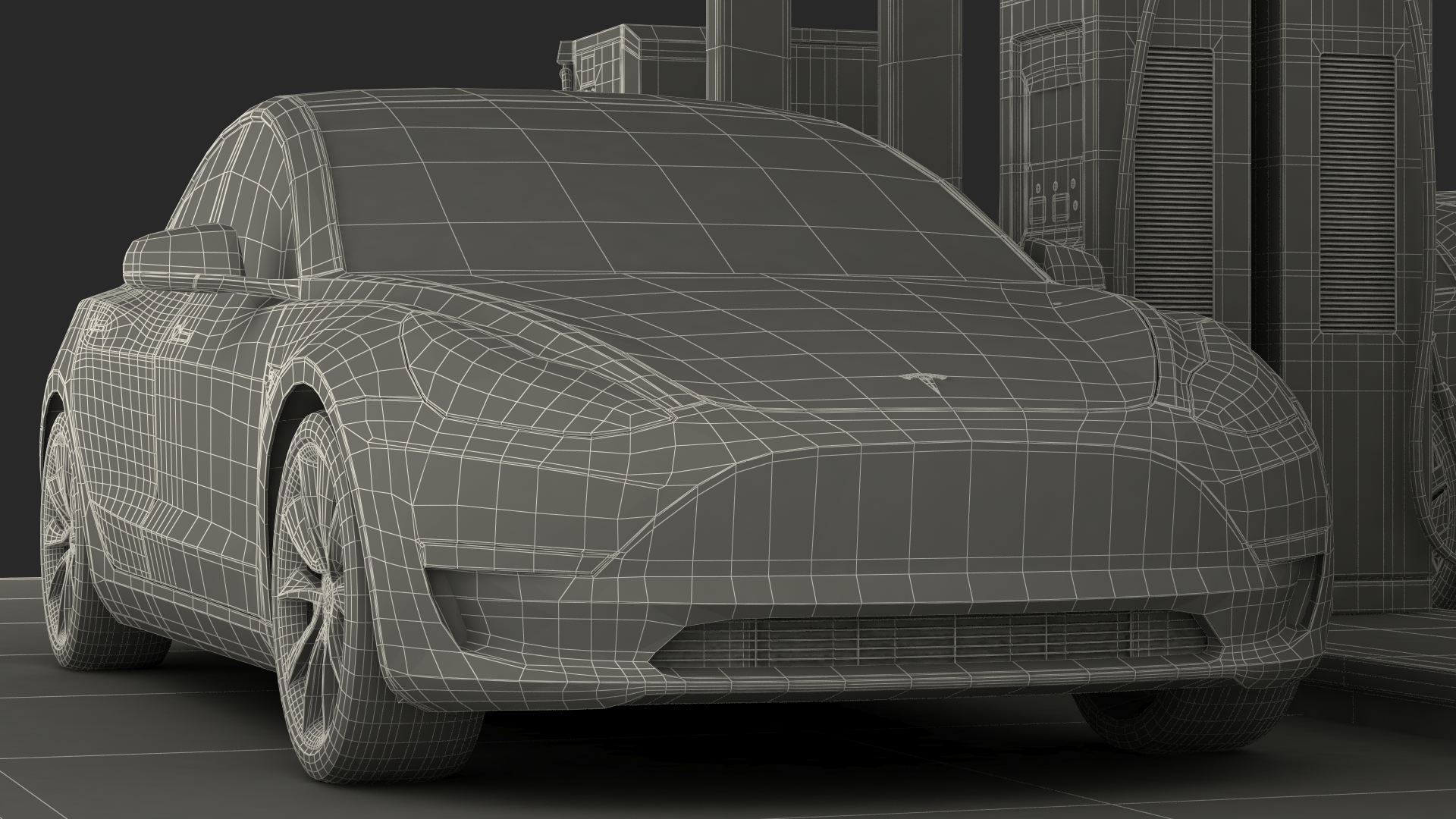 EVgo Fast Charging Station and Electric Cars 3D model