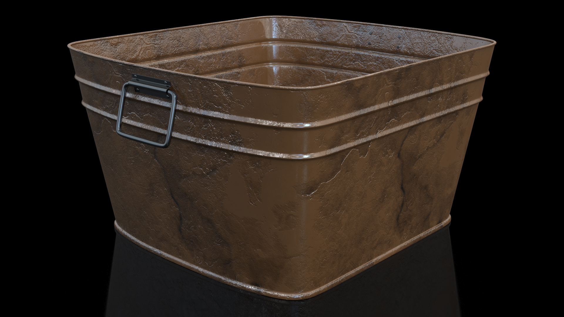 3D Rusty Square Tub