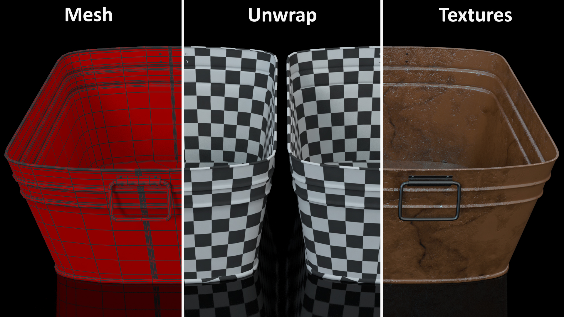 3D Rusty Square Tub