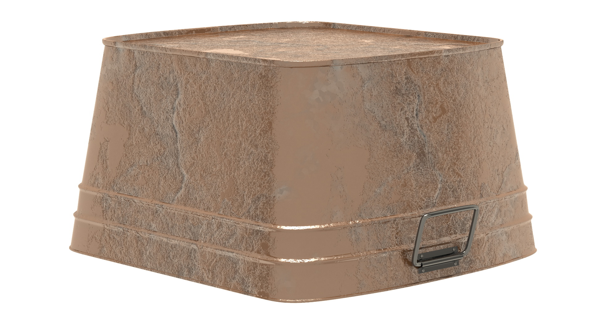 3D Rusty Square Tub