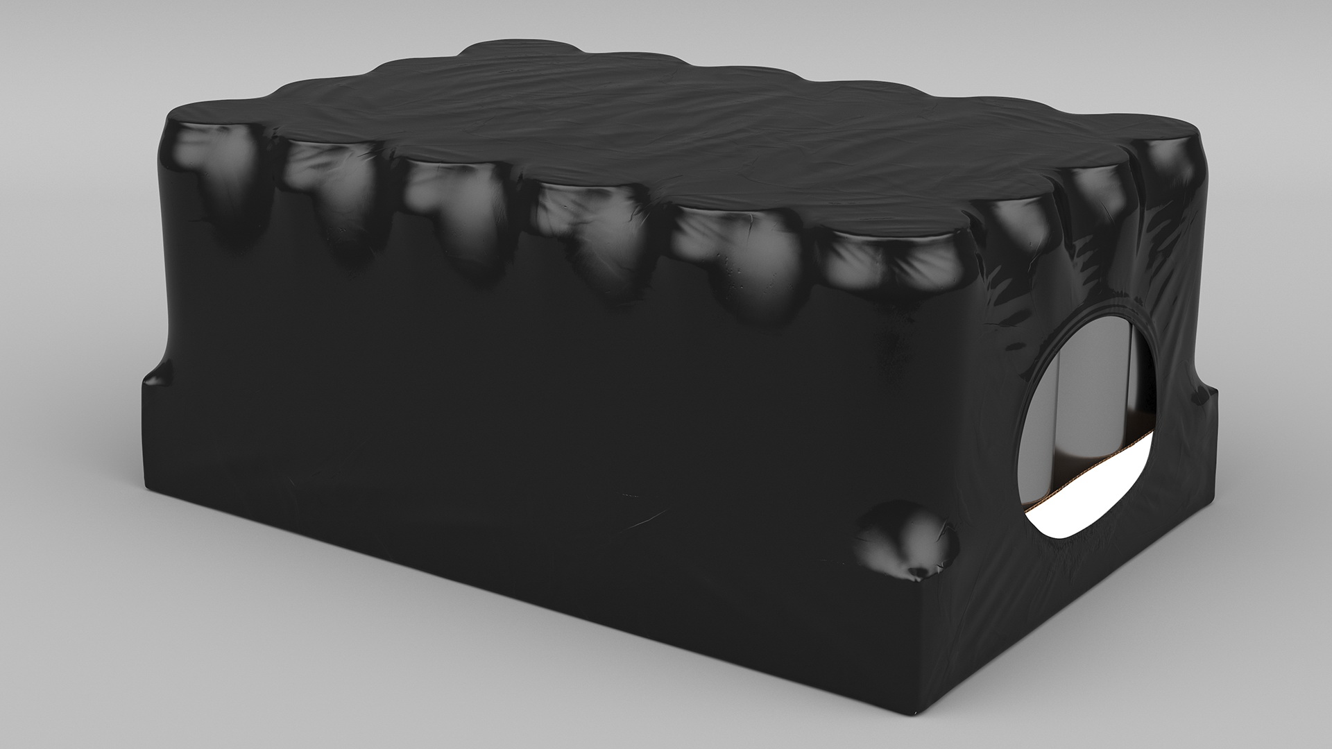 24 Pcs 500ml Aluminium Can Pack Black 3D