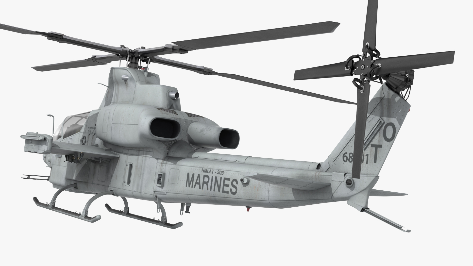 Bell AH-1Z Attack Helicopter Rigged for Maya 3D model