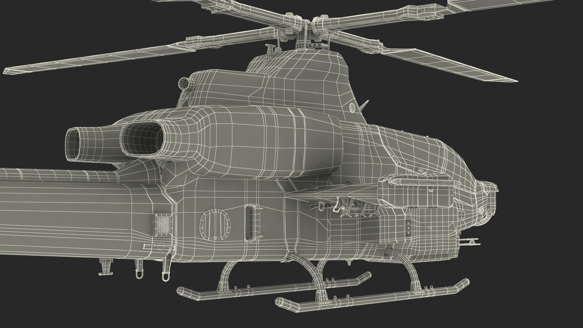 Bell AH-1Z Attack Helicopter Rigged for Maya 3D model