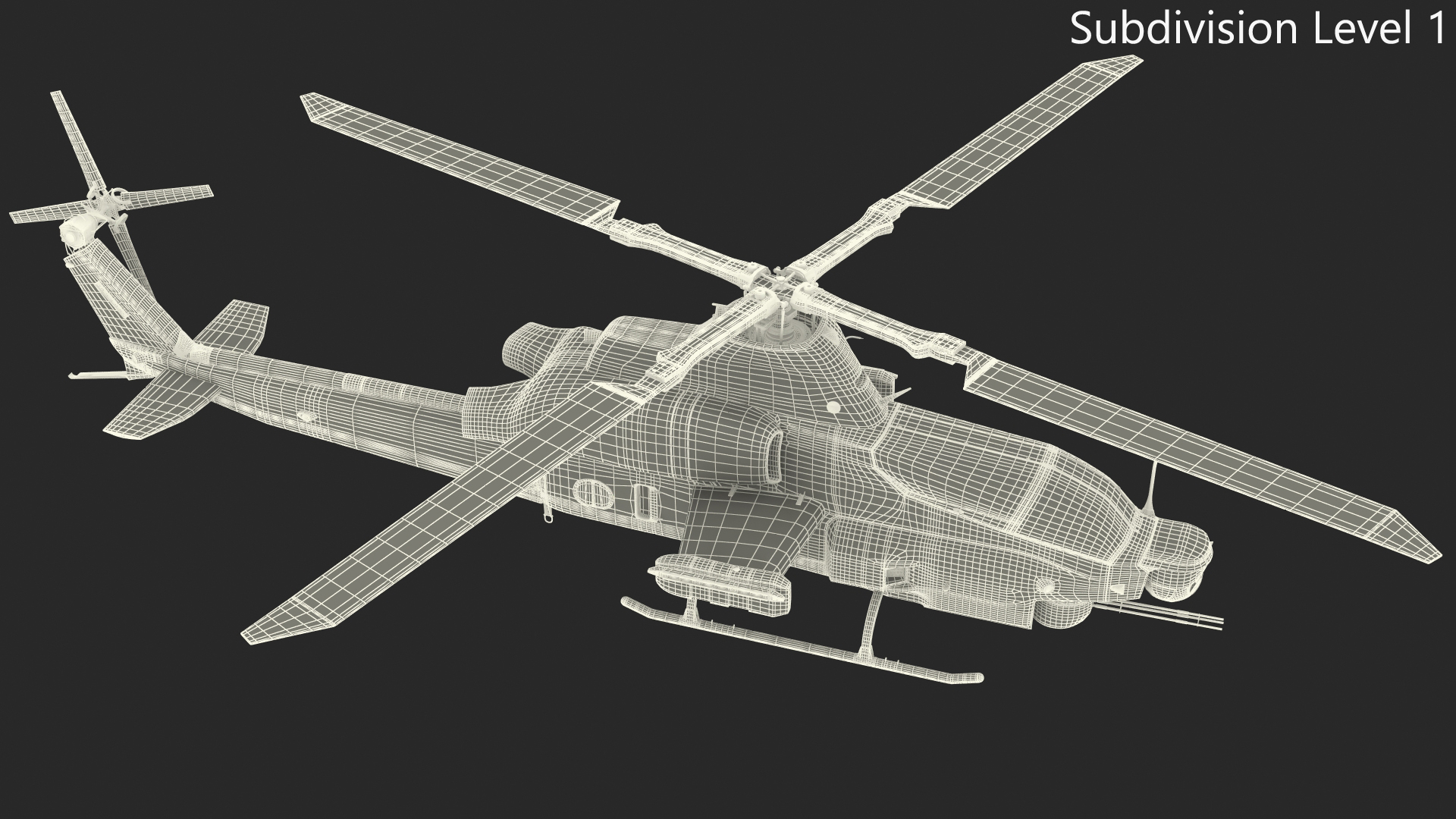 Bell AH-1Z Attack Helicopter Rigged for Maya 3D model